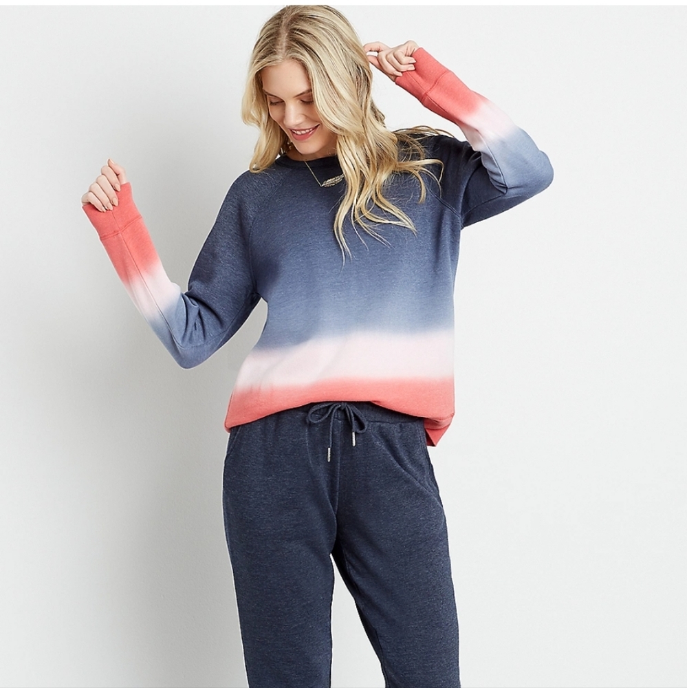 Maurices Blue And Pink Ombre Sweatshirt
